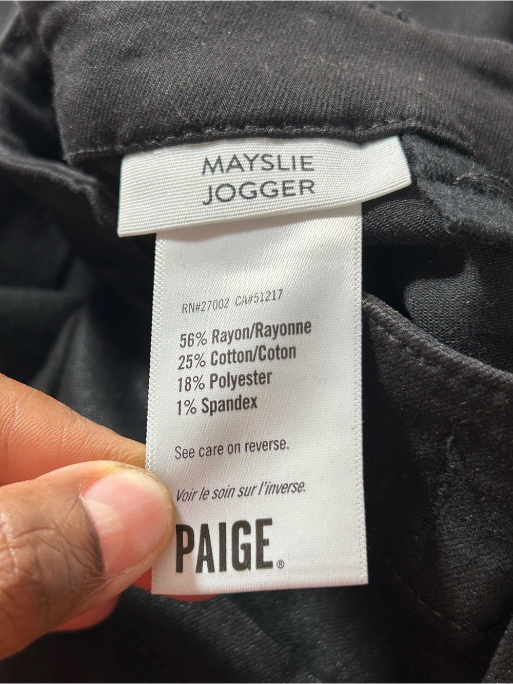Paige Mayslie Jogger Black Coated Jeans Denim Utility Zip Ankle Pants Size 26 - Picture 4 of 8
